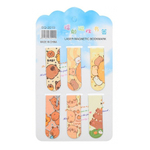 Закладки магнитные Basir, серия "Капибара", 6 цветов ассорти