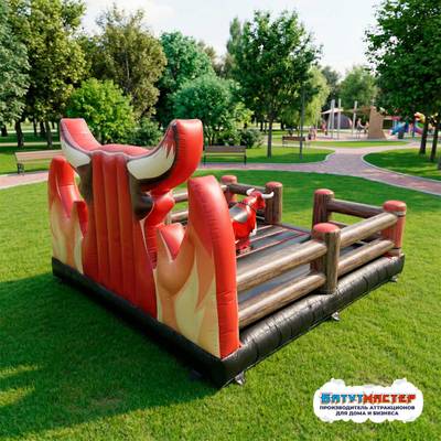 Надувной батут под механического быка «Укроти быка», 6×4×3,5 м