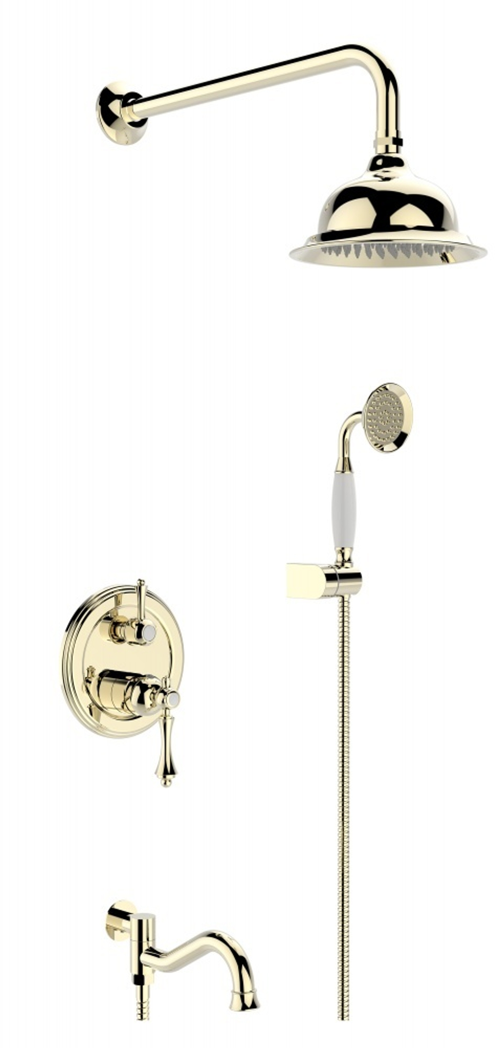 77065-E Встроенный смес для душа с 3-функ. (ЗОЛОТО) "GANZER"  (5/1шт)