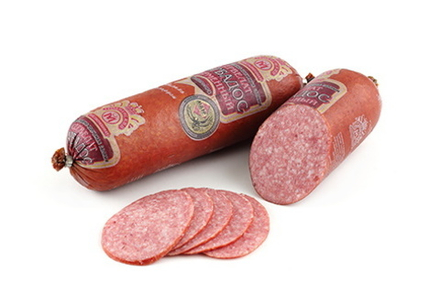 Колбаса варено-копченая салями "Сервелат Барбадос новый" Гродно