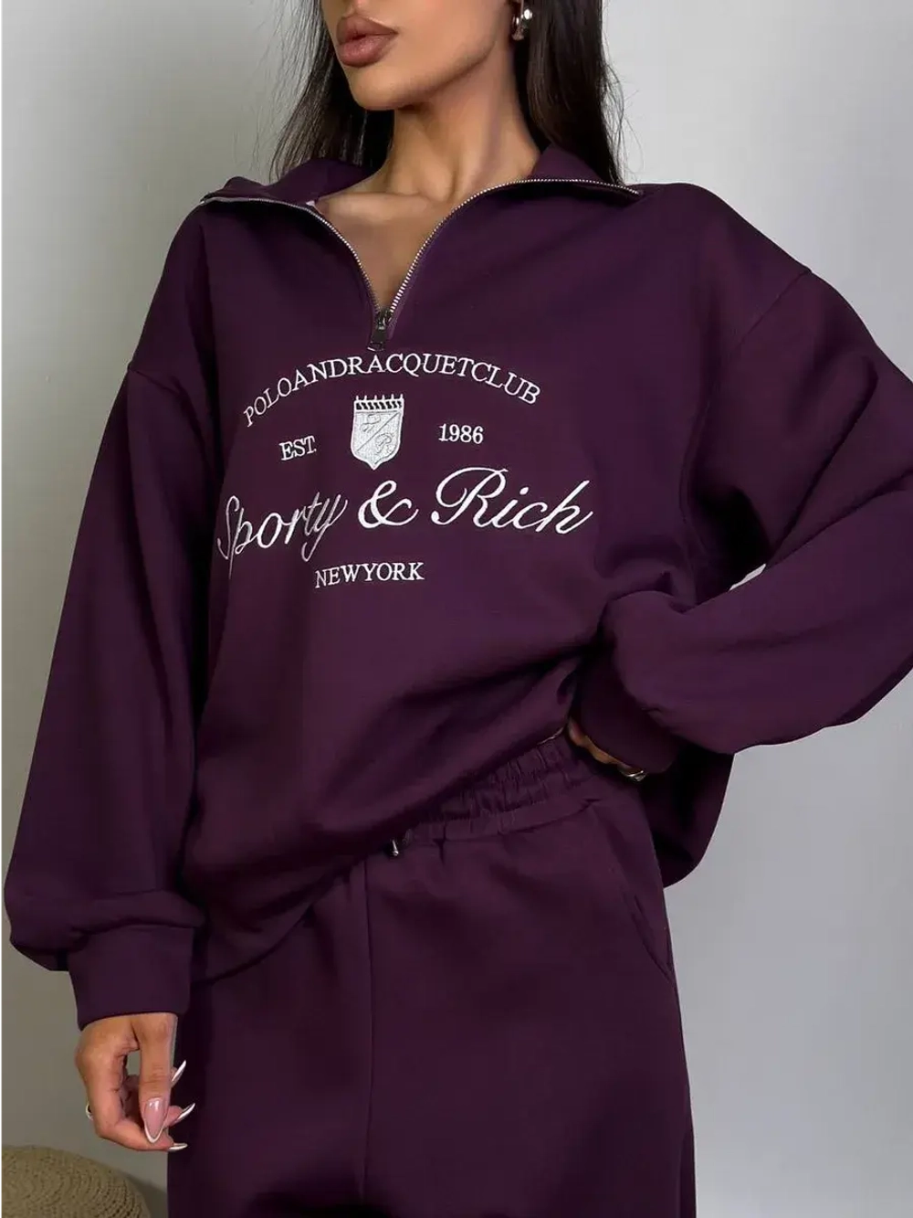 Женский спортивный костюм oversize, трикотаж без начеса