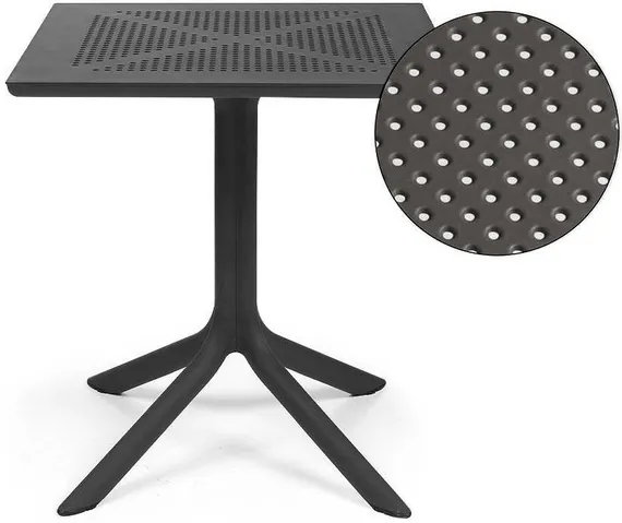 Пластиковый стол Clip 70х70 см антрацит