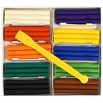 Пластилин восковой 10 цветов, 150 гр, со стеком (Каляка-Маляка)