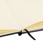 Скетчбук, слоновая кость 140 г/м2, 130х210 мм, 80 л., КОЖЗАМ, резинка, BRAUBERG ART CLASSIC, CROCO, черный, 116470