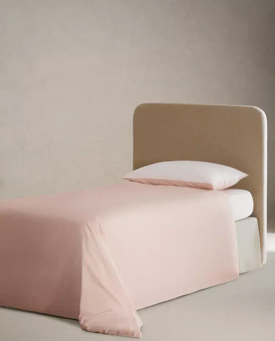ZARA HOME ДЕТСКИЙ ДВУСТОРОННИЙ ПОДОДЕЯЛЬНИК, РОЗОВЫЙ