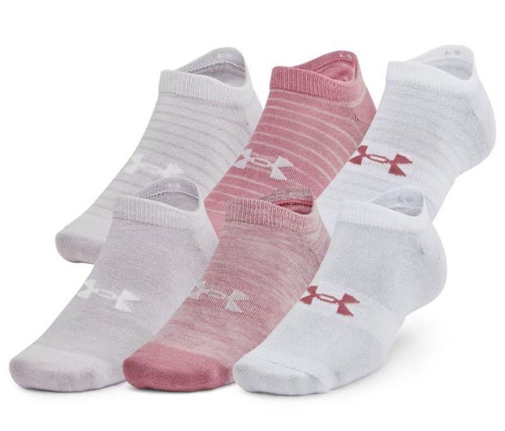 Теннисные носки Under Armour Unisex Essential No Show Socks 6P - pink elixir/halo gray