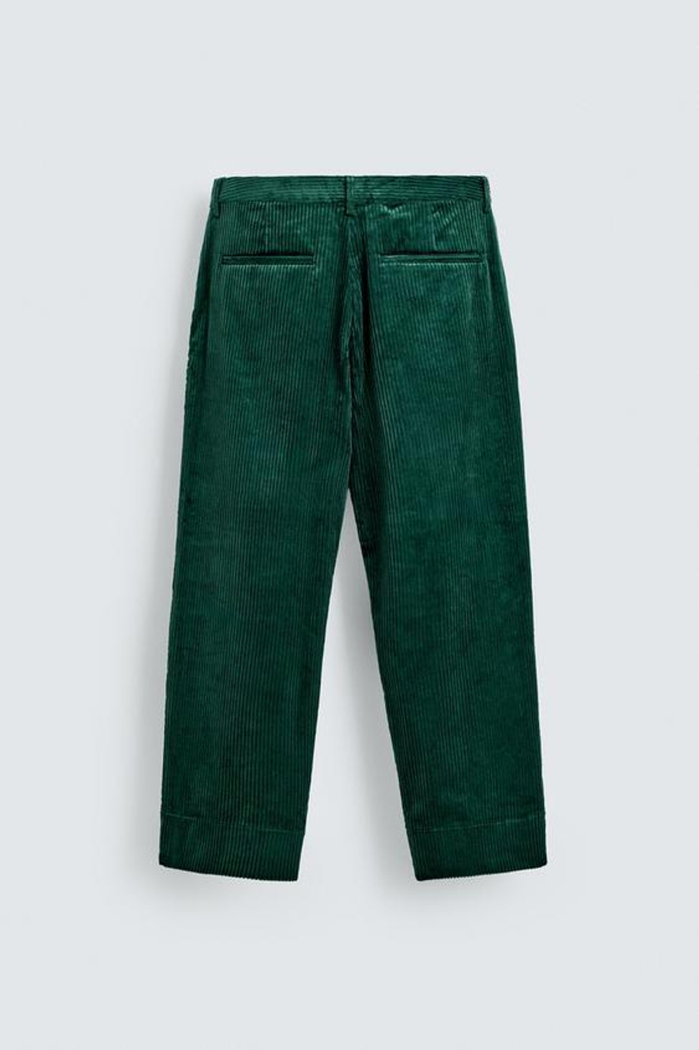 ZARA ВЕЛЬВЕТОВЫЕ БРЮКИ СВОБОДНОГО КРОЯ, ЗЕЛЕНЫЙ