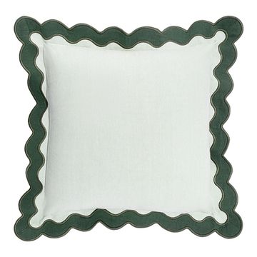 Чехол на подушку с контрастным кантом зеленого цвета из коллекции trendy ruffles, 40х40 см