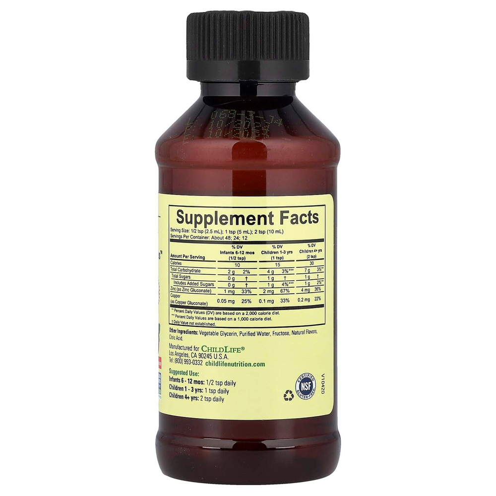 ChildLife Essentials, Essentials, Zinc Plus, цинк, натуральный вкус манго и клубники, 118 мл (4 жидк. унции)