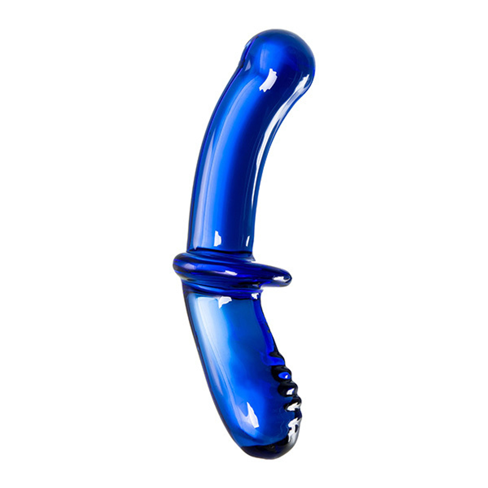 Синий двусторонний стеклянный фаллоимитатор 19,5см Satisfyer Double Crystal 4045931