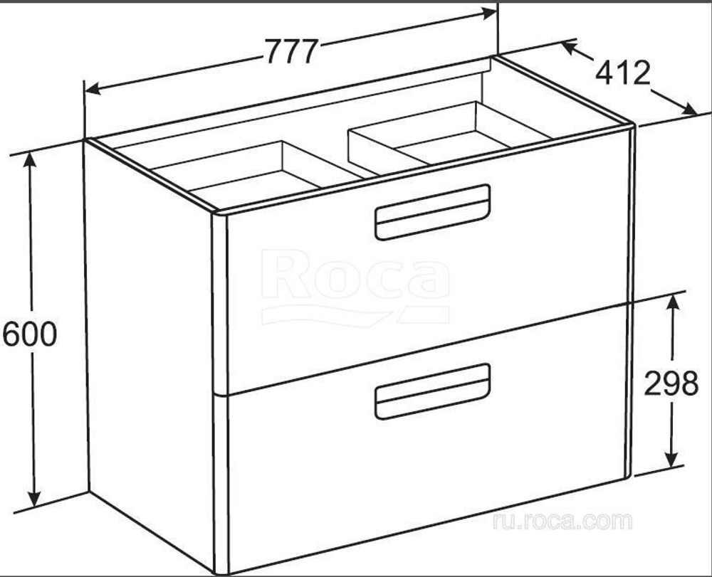 Тумба под раковину Roca The Gap 80 белый глянец ZRU9302877