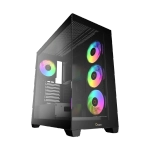 Корпус Ocypus Gamma C72 BK ARGB ATX/mATX/ITX 3xUSB, предустановленно 4х120мм вентилятора ARGB PWM, Черный, Gamma-C72-BKD400XX-GL