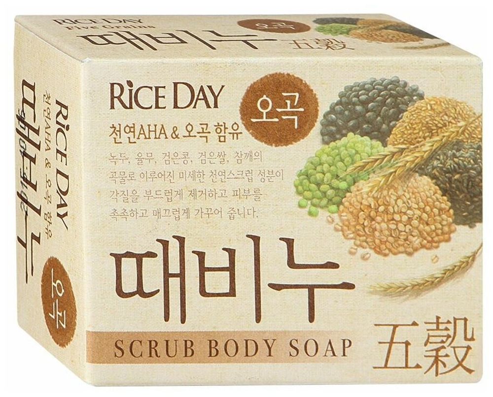 Мыло кусковое CJ Lion Rice Day С экстрактом пяти злаков, 100 г
