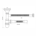 Мойка круг d 51 (0,8) вып 3 1/2 MIXLINE (глуб чаши 18см) с сифоном  ДЕКОР
