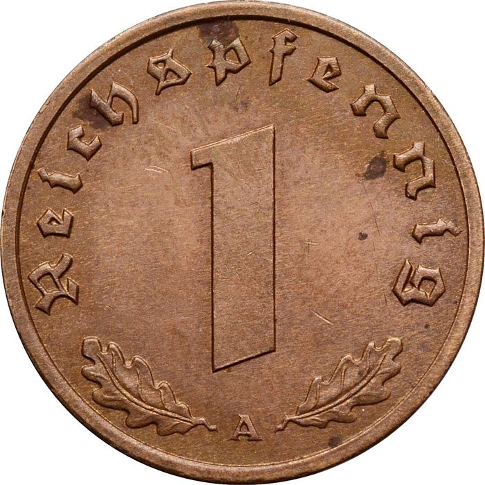1 рейхспфенниг 1938 Германия (Третий рейх) "A"