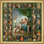 Икона "Благословение детей", рама 28х28, в коробке