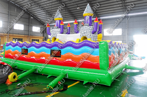 Надувной батут "Средневековье" 8*8*5 м, с цветным полом и стенами