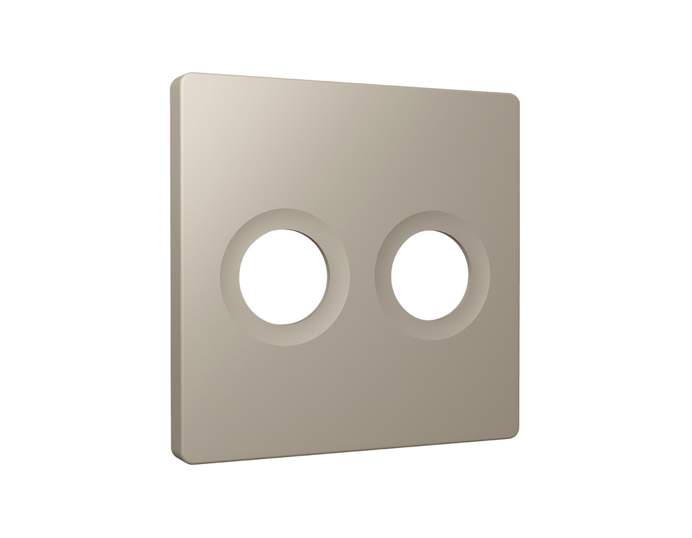 AP3733 Лицевая панель ALFA (Серо-бежевый матовый) для TV двойной розетки QUANT