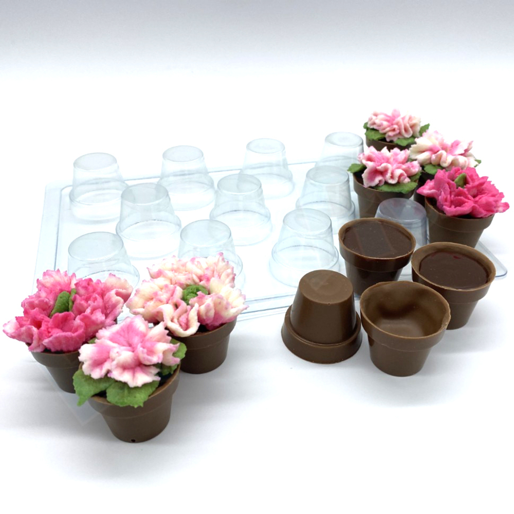 Форма для шоколада ГОРШОК КАШПО МИНИ, пластик (11 яч)