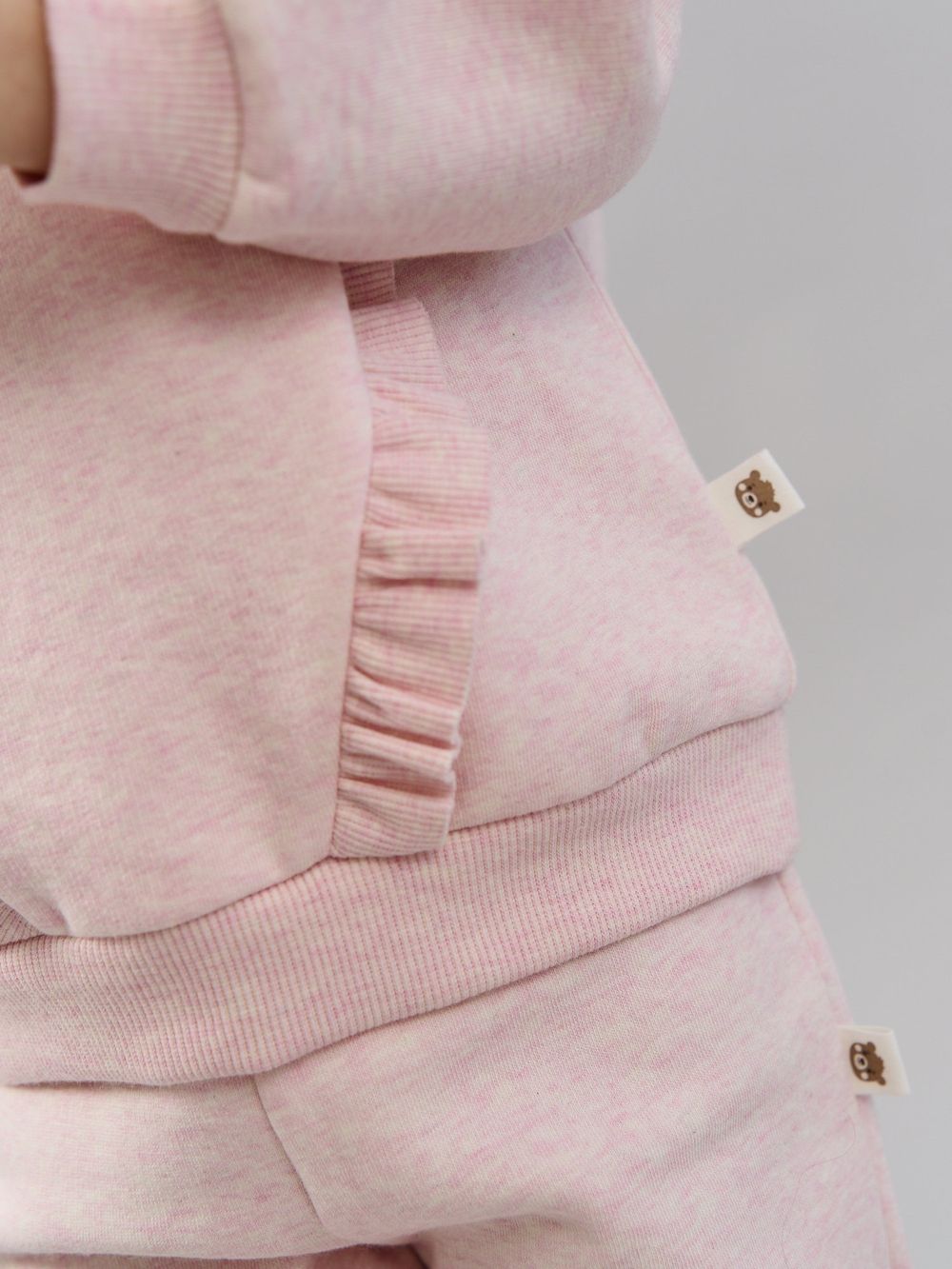 Свитшот с рюшей "Клубничный коктейль" утепленный 0+