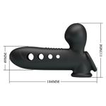 Черная насадка на пенис с эффектом расширения Crane - 18,4 см. (Цвет: черный)