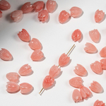 Подвеска резная "Магнолия", 10*8мм, светло-розовая коралловая пудра