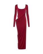 Платье Wave sleeve, Бордовый