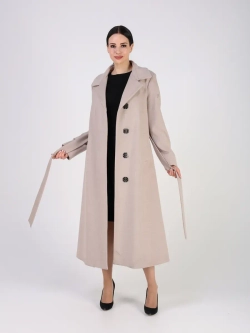 Пальто демисезонное длинное с поясом