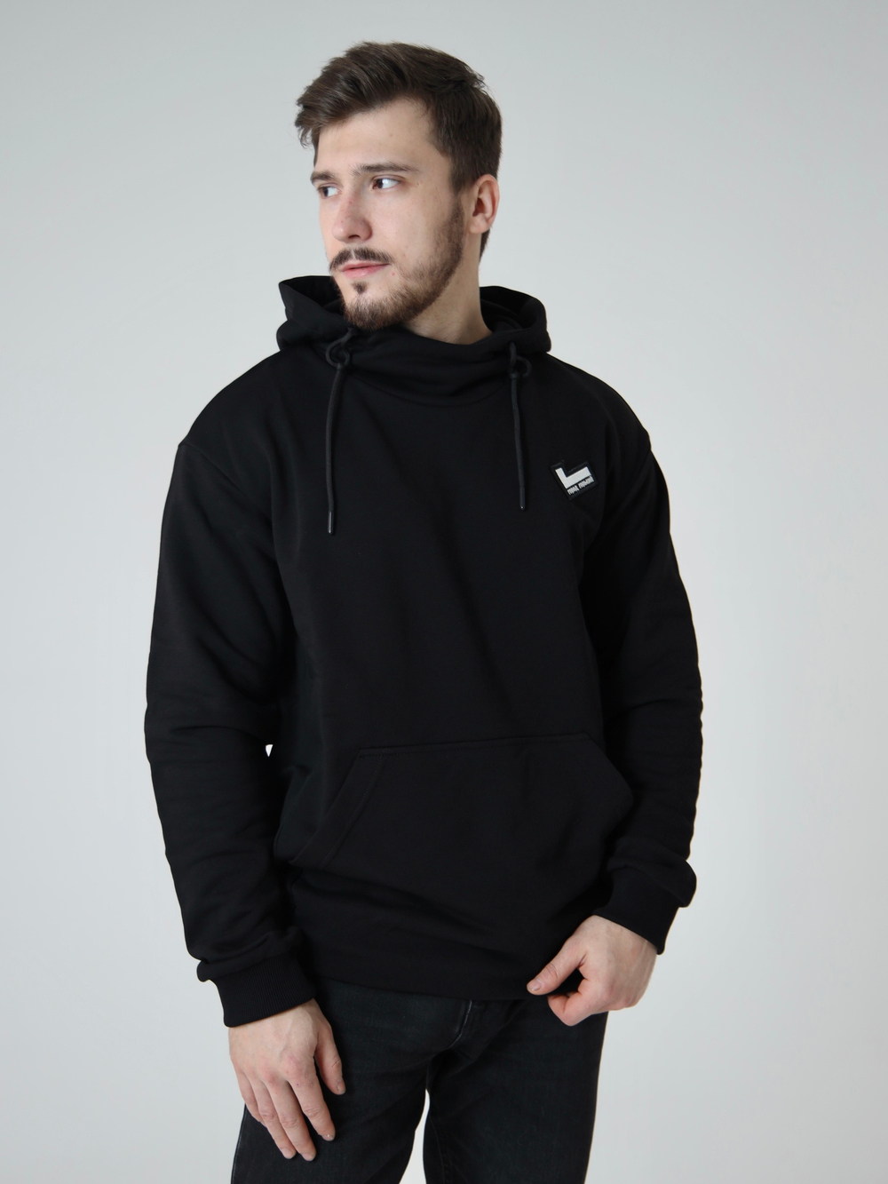 Худи черное Город Горький мужское вышивка