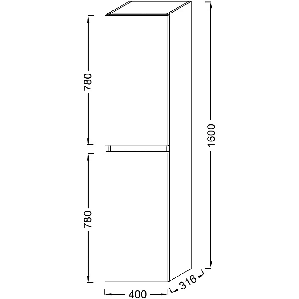 Пенал Jacob Delafon Tolbiac EB2385-J5 40 блестящий белый