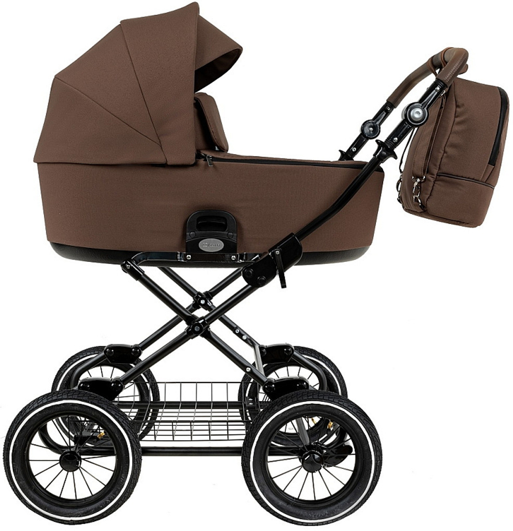 Детская коляска Roan Bass Next Classic d12 2.0 2 в 1 BNC/81/2 Mocha Mousse/Black/руч.Cappuccino