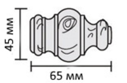 Наконечник деревянный Стандарт для штанг d20, 28, 35 мм, цвет дуб