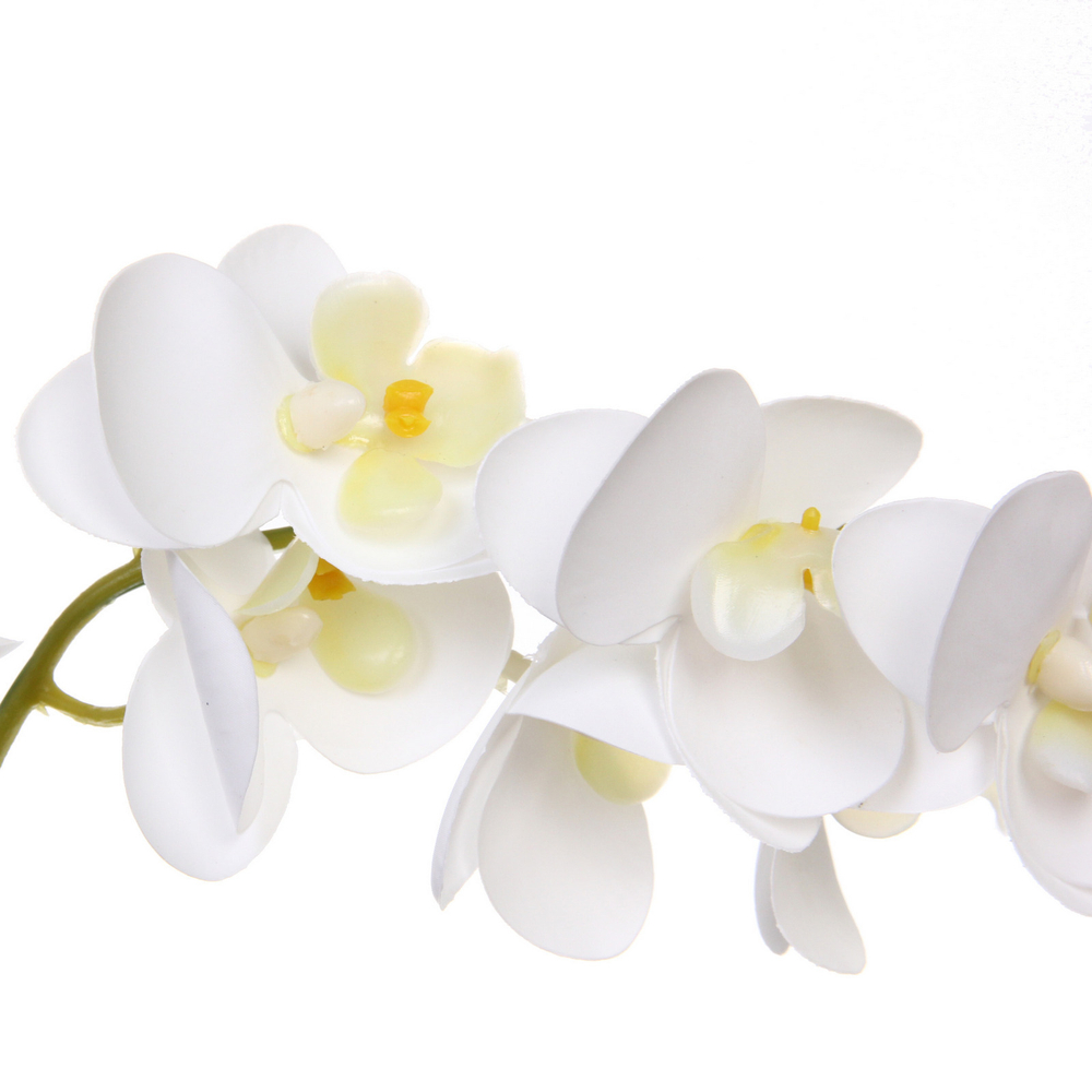 Цветочная композиция «Орхидея» 20*38см белая в керамическом горшке HL-15