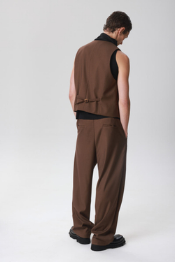 Жилет мужской оверсайз, коричневый