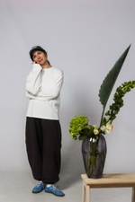 Брюки-бананы из плотного футера без начеса "Шоколад"