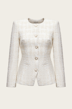 Молочный твидовый жакет "Дольче Вита"