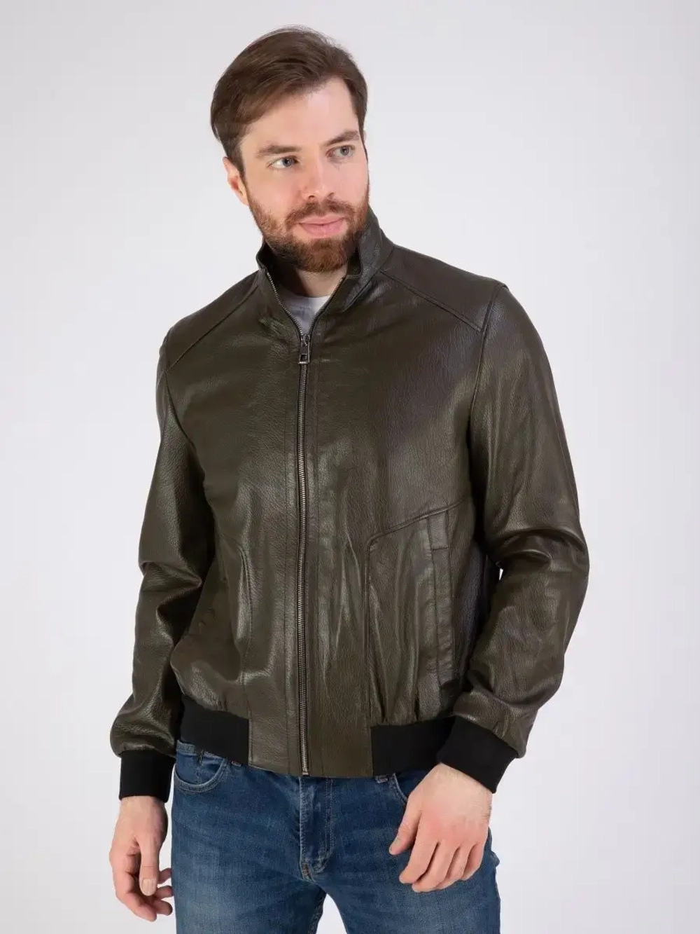 Куртка кожаная из натуральной кожи демисезон