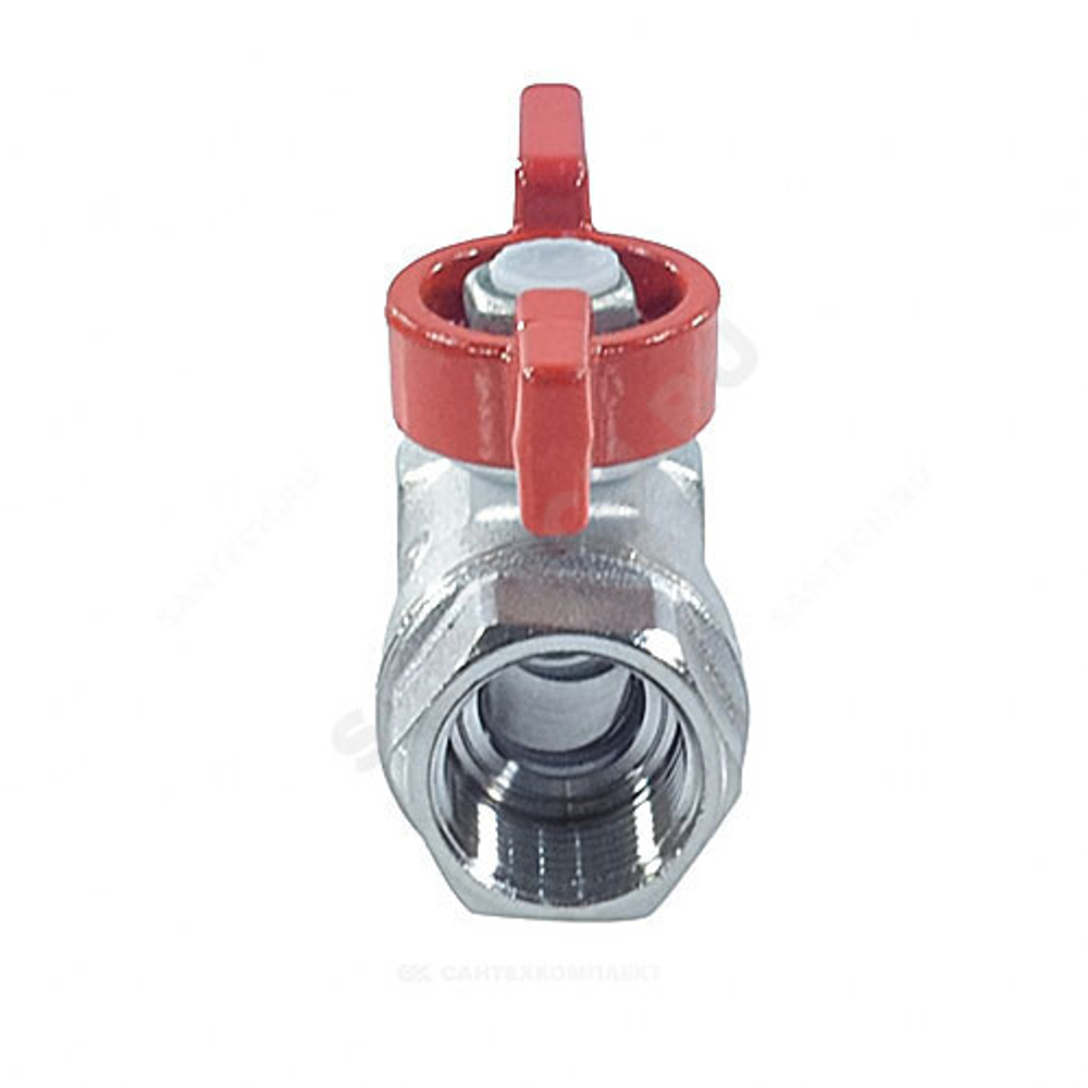 Кран шаровой латунь хром R251D Ду 20 Ру42 ВР бабочка красная Giacomini R251X004