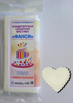 Мастика "Фанси" (100 гр) для обтяжки и лепки. Белая