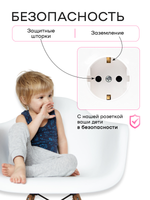 Розетка внутренняя одинарная с заземлением белая