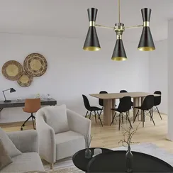 3662/3C MODERNI LN18 180 античная бронза/матовый черный Люстра потолочная E14 3*60W 220V QUINN