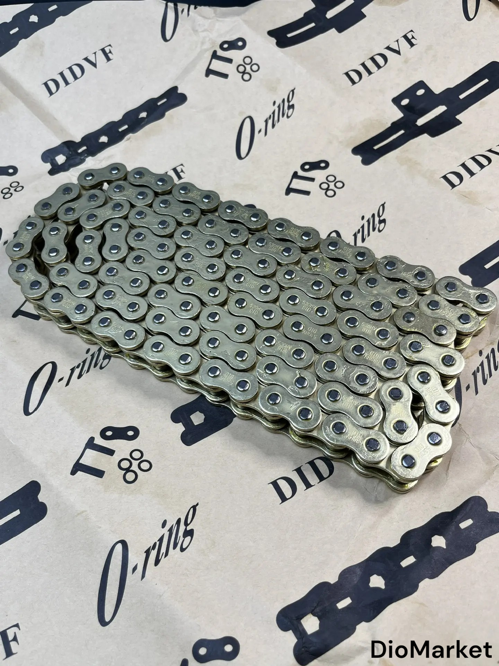 Цепь приводная (530HV-120L) сальниковая усиленная 120 звеньев шаг 530 золотая СN