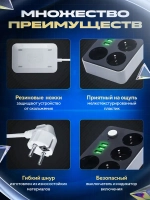 Удлинитель сетевой фильтр 2м с 4 розетками 3 USB