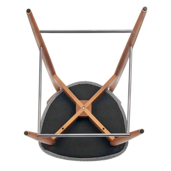 Полубарный стул Mod, светло-серое букле, ножки цвета орех