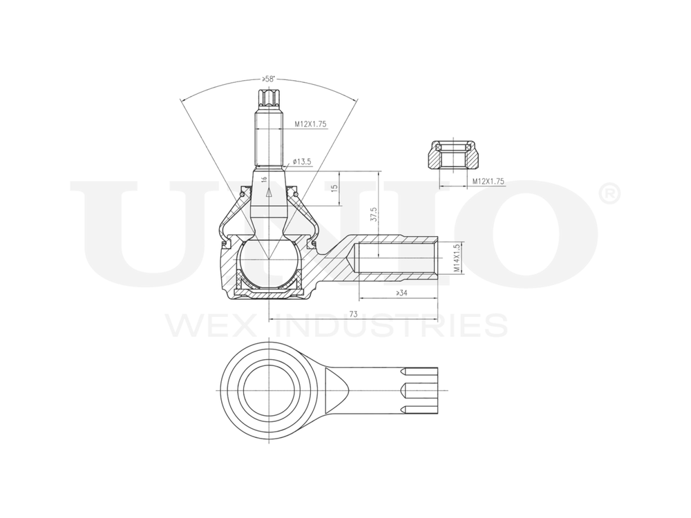 Наконечник рулевой UNIO SSP-10099
