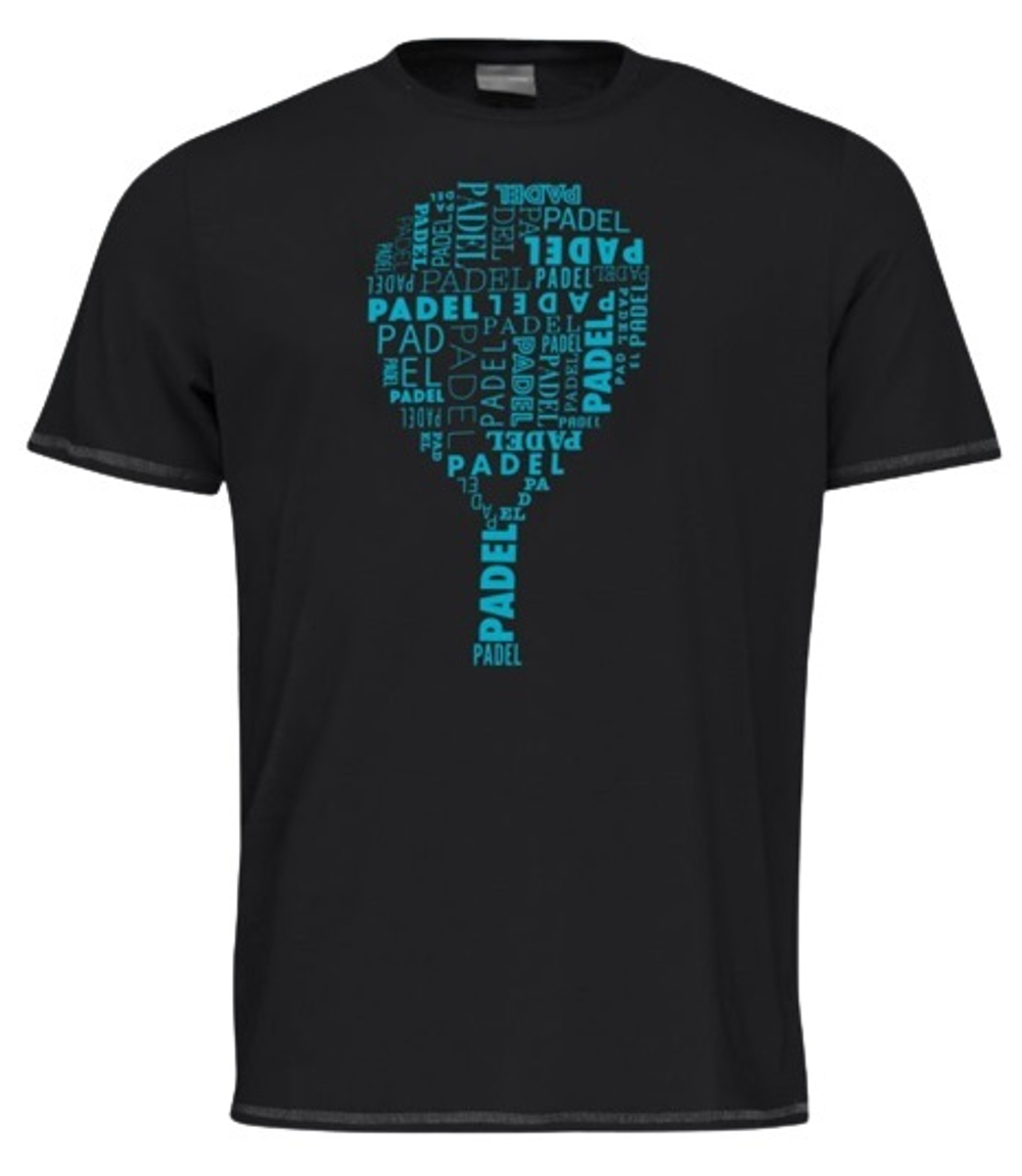 Футболка для мальчика теннисная Head Padel TYPO T-Shirt JR - black