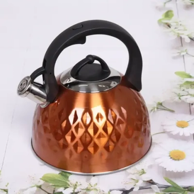 Чайник из нержавеющей стали 3,2 л «Vienna» со свистком, оранжевый