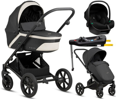 Детская коляска Noordi Aqua V2 4 в 1 с автокреслом Terra Black и базой 1482636 Black