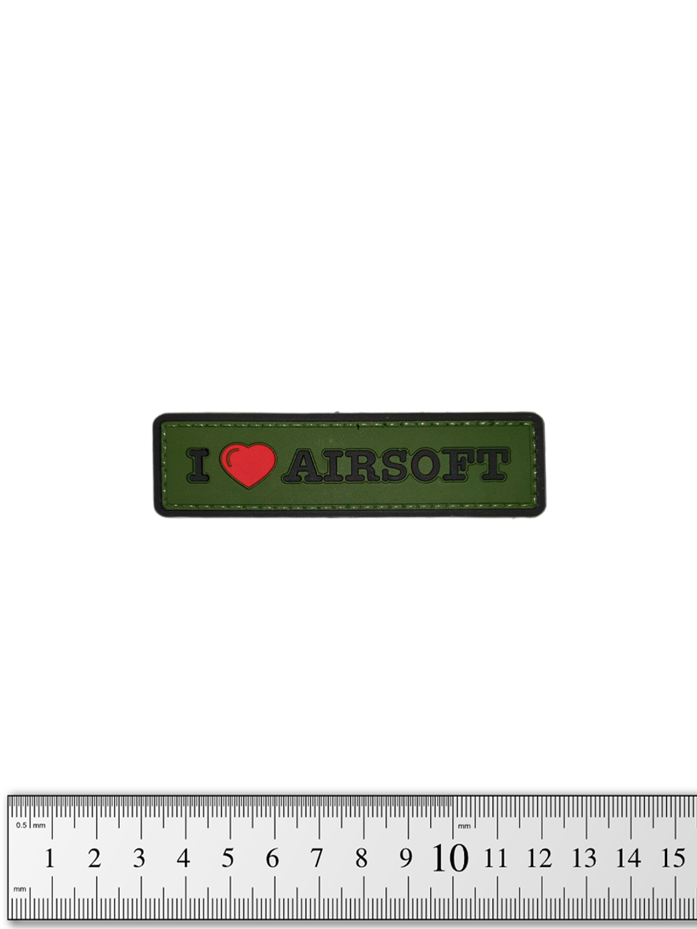 Шеврон I Love Airsoft Tab PVC. Олива