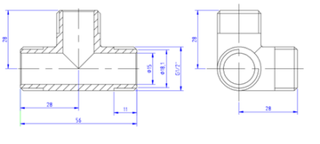 Крестовина Valtec 1/2" НР с наружной резьбой двухплоскостная латунная никелированная VTr.661.N.0004